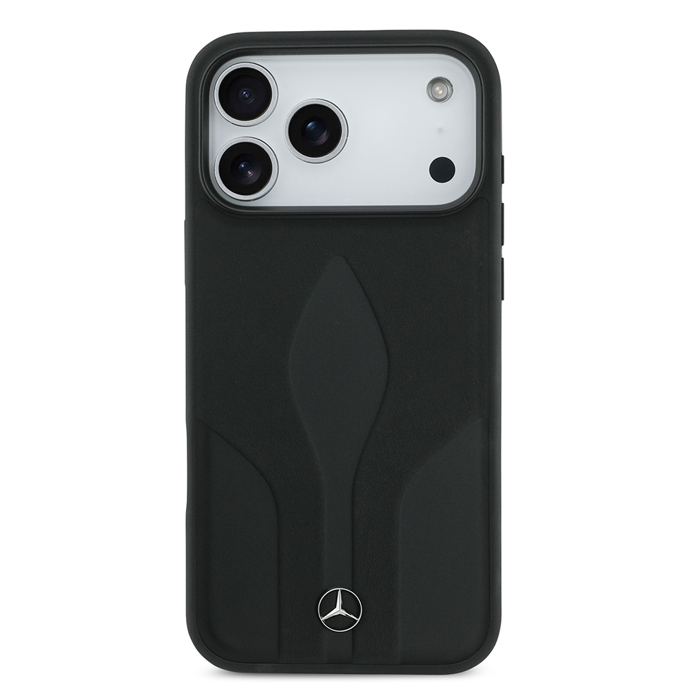 Apple iPhone 17 Pro Max Kılıf Mercedes Benz Orjinal Lisanslı M-safe Şarj Özellikli Dokulu Desenli Deri Kapak - 4