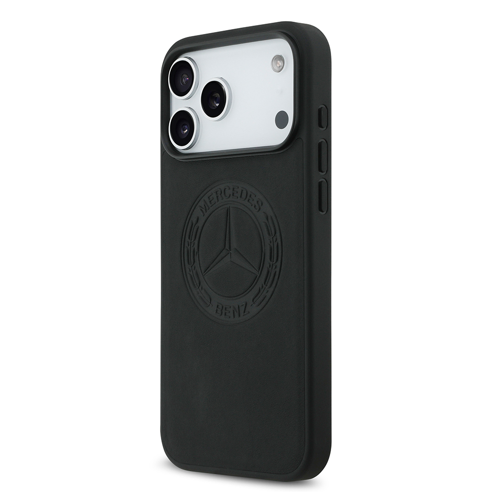 Apple iPhone 17 Pro Max Kılıf Mercedes Benz Orjinal Lisanslı M-safe Şarj Özellikli Hakiki Deri Nostaljik Yıldız Dizayn Kapak - 3