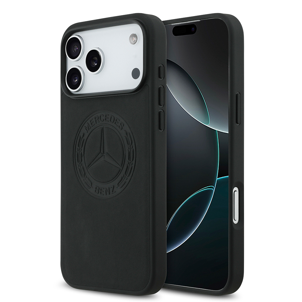 Apple iPhone 17 Pro Max Kılıf Mercedes Benz Orjinal Lisanslı M-safe Şarj Özellikli Hakiki Deri Nostaljik Yıldız Dizayn Kapak - 2