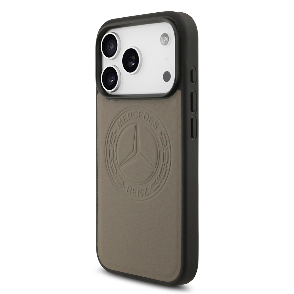 Apple iPhone 17 Pro Max Kılıf Mercedes Benz Orjinal Lisanslı M-safe Şarj Özellikli Hakiki Deri Nostaljik Yıldız Dizayn Kapak - 11