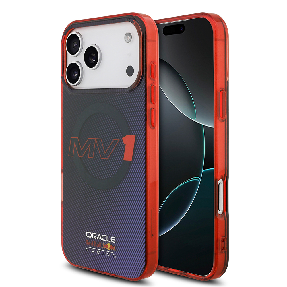Apple iPhone 17 Pro Max Kılıf Redbull Orjinal Lisanslı M-safe Şarj Özellikli Çift Katmanlı Çizgi Desenli Sert PC MV Kapak - 2