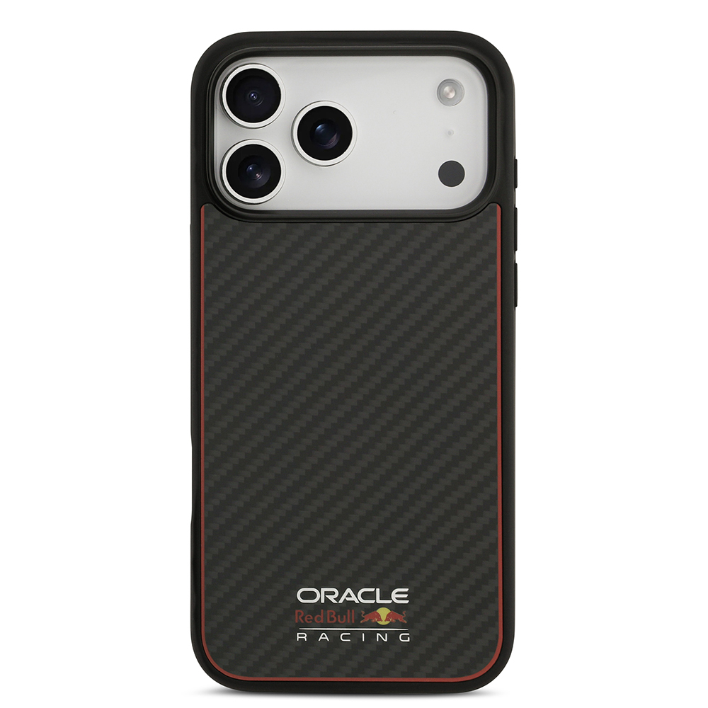 Apple iPhone 17 Pro Max Kılıf Redbull Orjinal Lisanslı M-safe Şarj Özellikli Karbon Fiber Parlayan Logolu Kevlar Kapak - 4