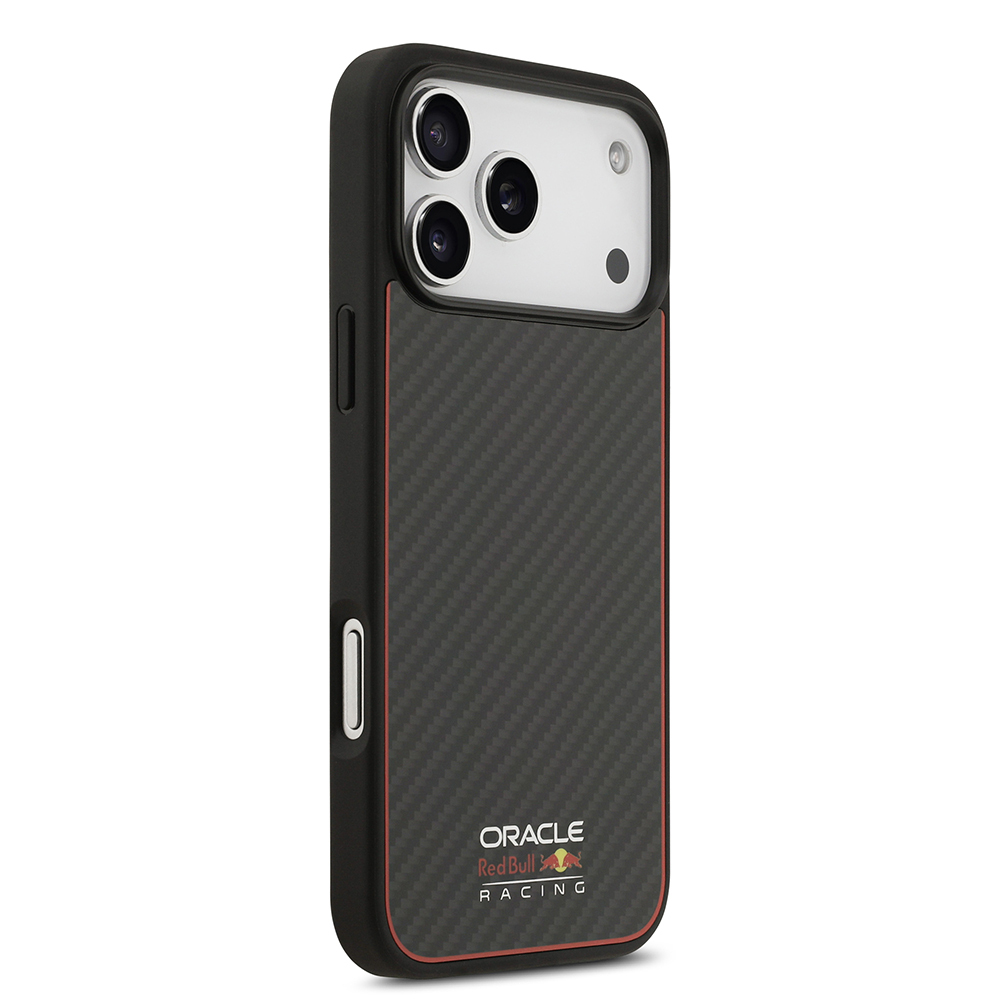 Apple iPhone 17 Pro Max Kılıf Redbull Orjinal Lisanslı M-safe Şarj Özellikli Karbon Fiber Parlayan Logolu Kevlar Kapak - 5