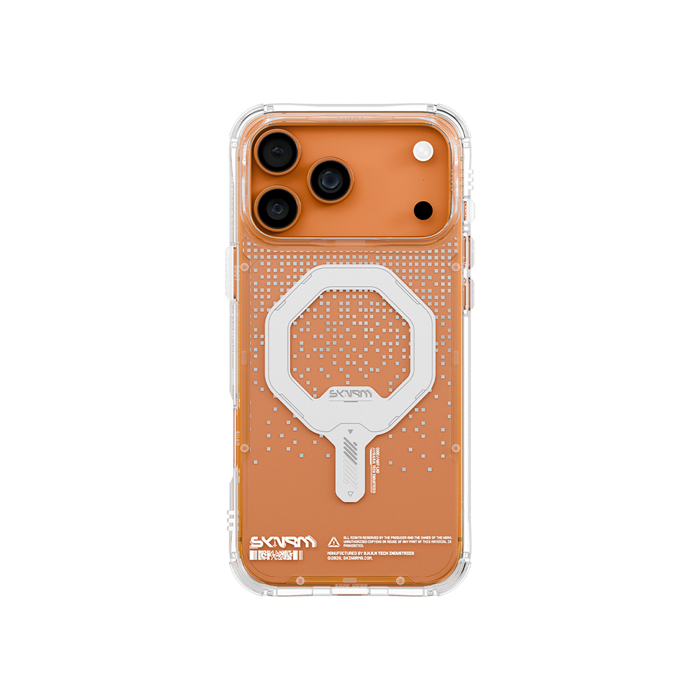 Apple iPhone 17 Pro Max Kılıf Skinarma M-Safe Şarj Özellikli IML Baskılı Holografik MYST Kapak - 1