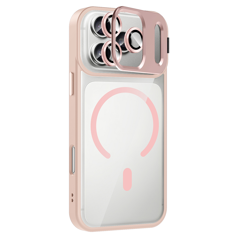 Apple iPhone 17 Pro Max Kılıf Standlı ve Kamera Lens Hediyeli M-Safe Şarj Özellikli Zore Etro Kapak - 12