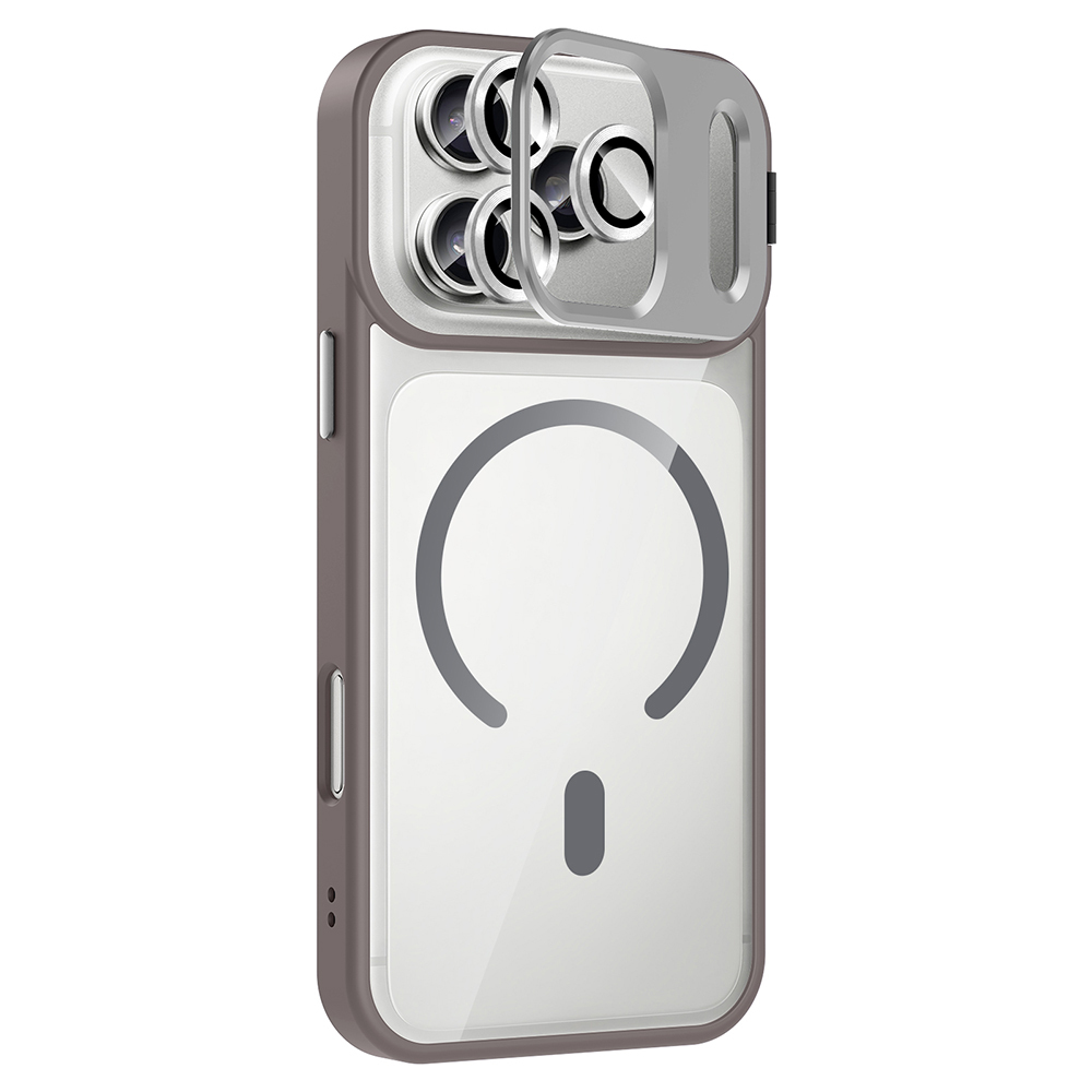 Apple iPhone 17 Pro Max Kılıf Standlı ve Kamera Lens Hediyeli M-Safe Şarj Özellikli Zore Etro Kapak - 14