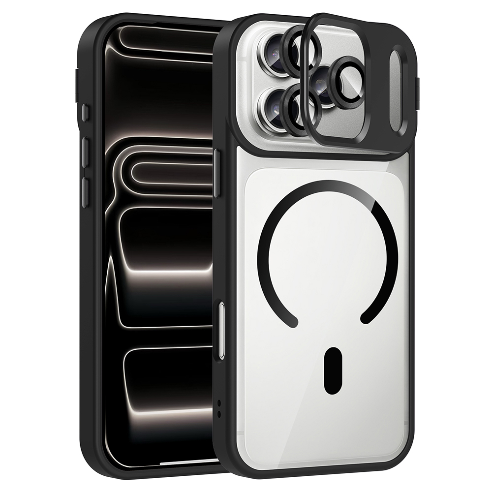 Apple iPhone 17 Pro Max Kılıf Standlı ve Kamera Lens Hediyeli M-Safe Şarj Özellikli Zore Etro Kapak - 8