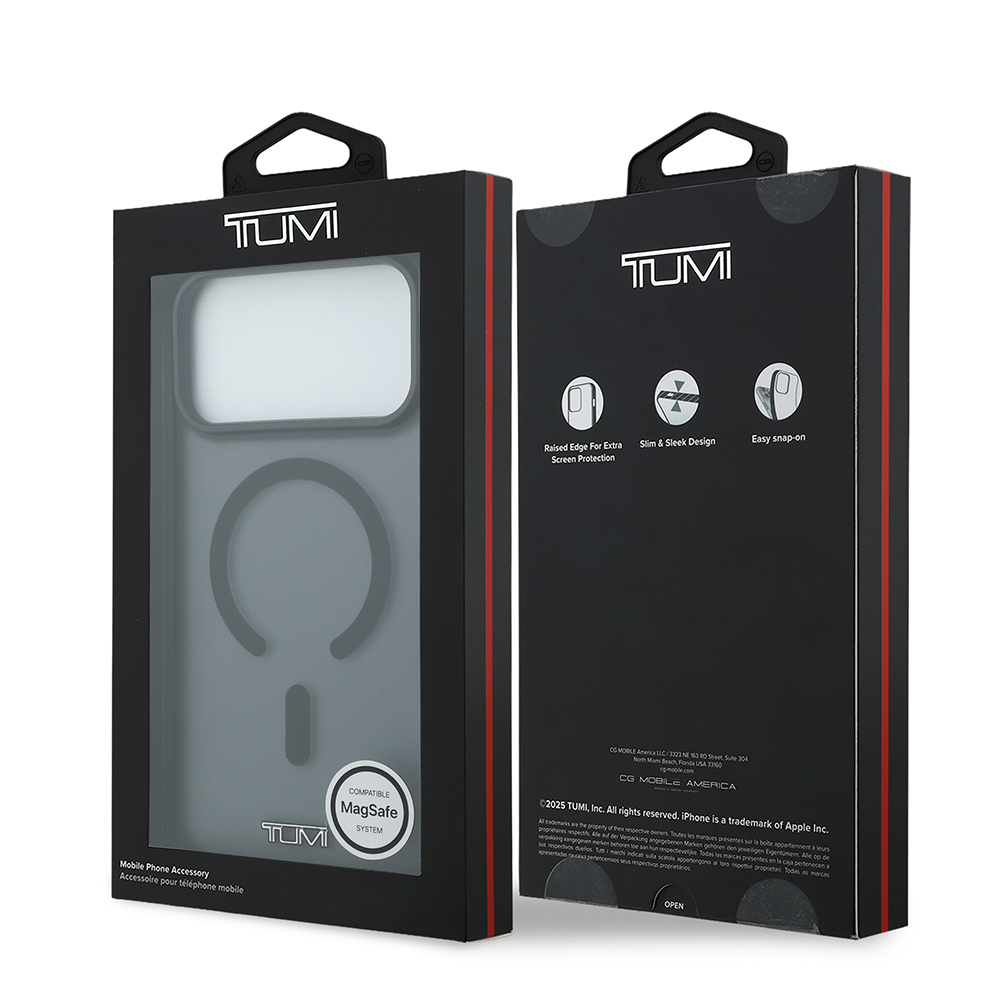 Apple iPhone 17 Pro Max Kılıf TUMI Orjinal Lisanslı M-safe Şarj Özellikli Buzlu Transparan Kapak - 16