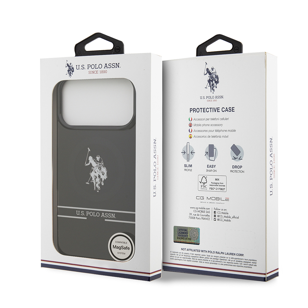 Apple iPhone 17 Pro Max Kılıf U.S. Polo Assn. Orjinal Lisanslı M-safe Şarj Özellikli IML Double Horse Stripe Logolu Kapak - 9