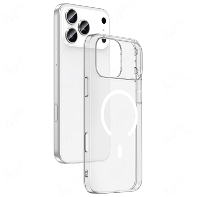 Apple iPhone 17 Pro Max Kılıf Zore M-safe Şarj Özellikli Şeffaf Kamera Çerçeveli Porto Kapak Şeffaf