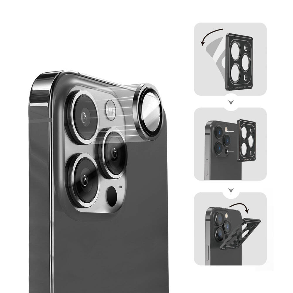 Apple iPhone 17 Pro Max​ Wiwu Lens Guard Metal Kamera Lens Koruyucu - 6