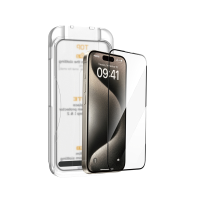 Apple iPhone 17 Pro Max Wiwu SQ-008 Oleophobic Easy Install Impact Resistant Tempered Glass Screen Protector + Easy Application Tool Şeffaf