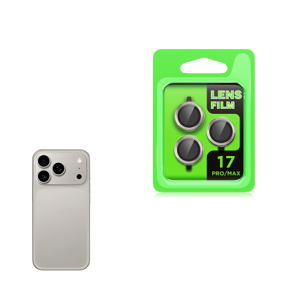 Apple iPhone 17 Pro Max Zore CL-07 Kamera Lens Koruyucu Titanyum-Gri