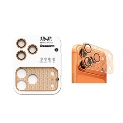 Apple iPhone 17 Pro Max Zore CL-22 Fingerprint-Resistant Anti-Reflective 2-in-1 Camera Lens Protector Orange