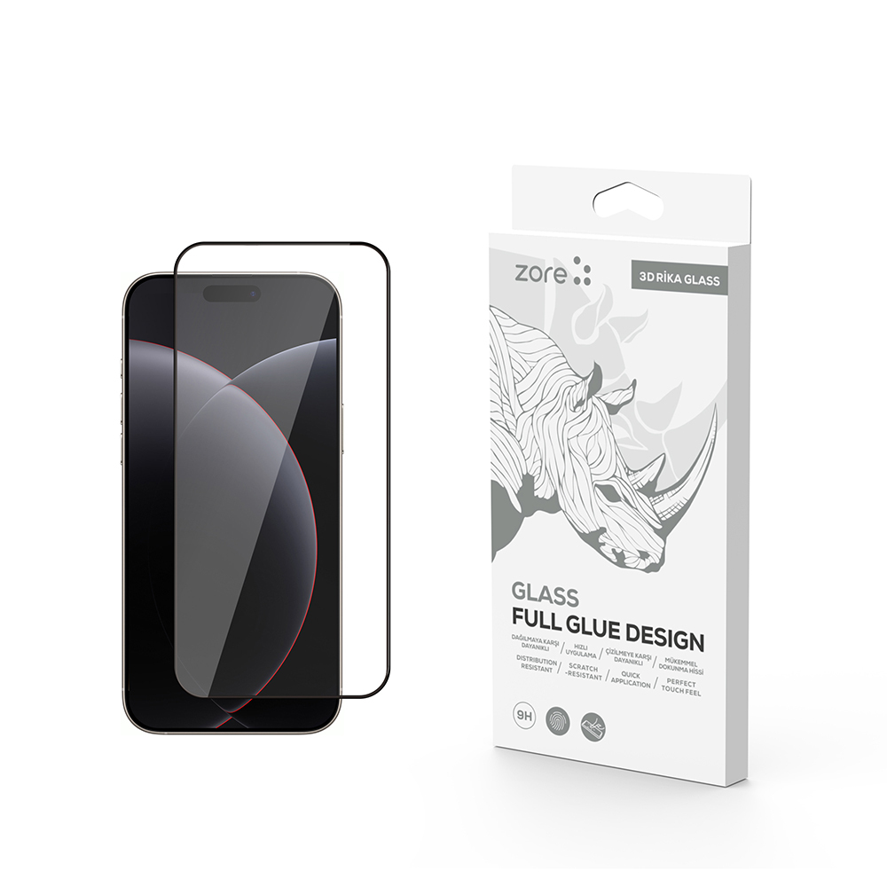 Apple iPhone 17 Pro Max Zore Rika Premium Temperli Cam Ekran Koruyucu - 1