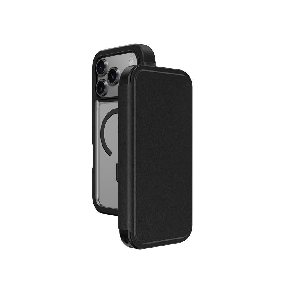 Apple iPhone 17 Pro PU Kartlıklı Kapaklı Amazingthing Glamour Foilo Serisi Kılıf - 1