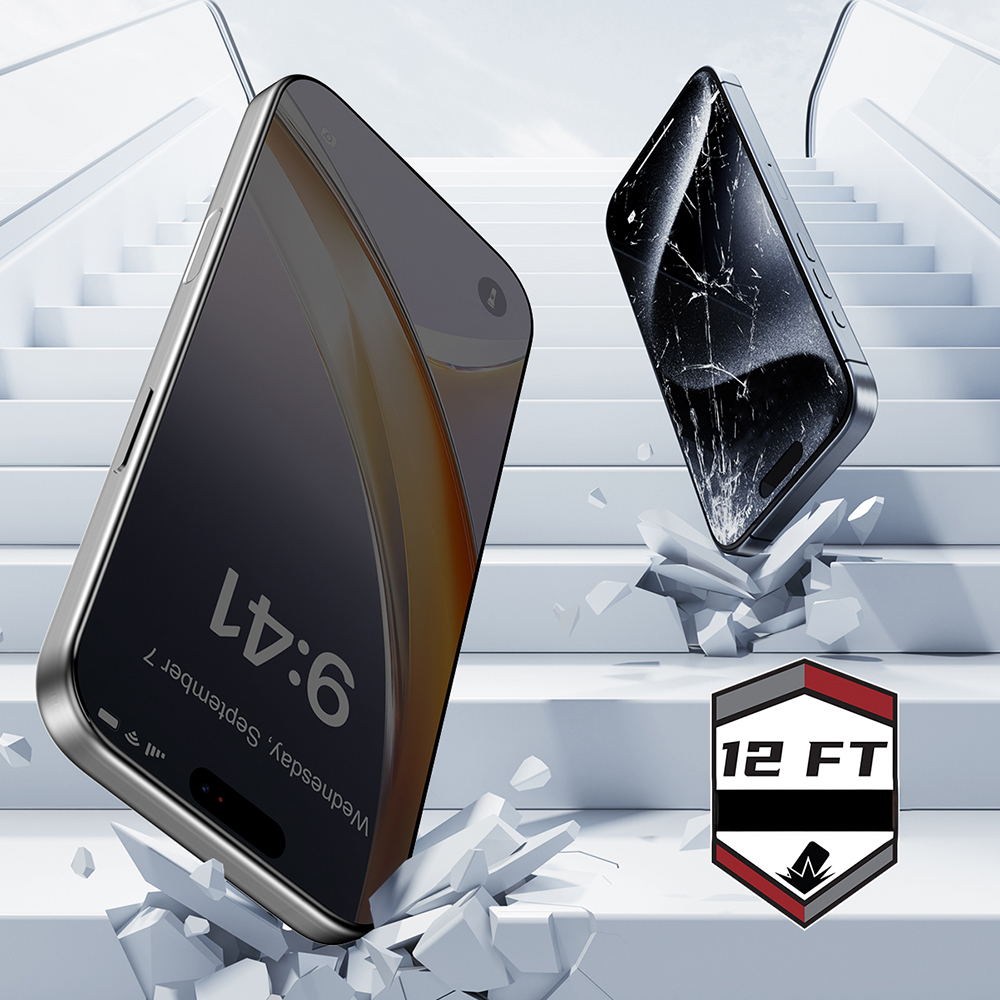 Apple iPhone 17 Pro Raptic Air Glass 2.5D Privacy Ghost Screen Protector 2 Pieces + Easy Application Tool - 11