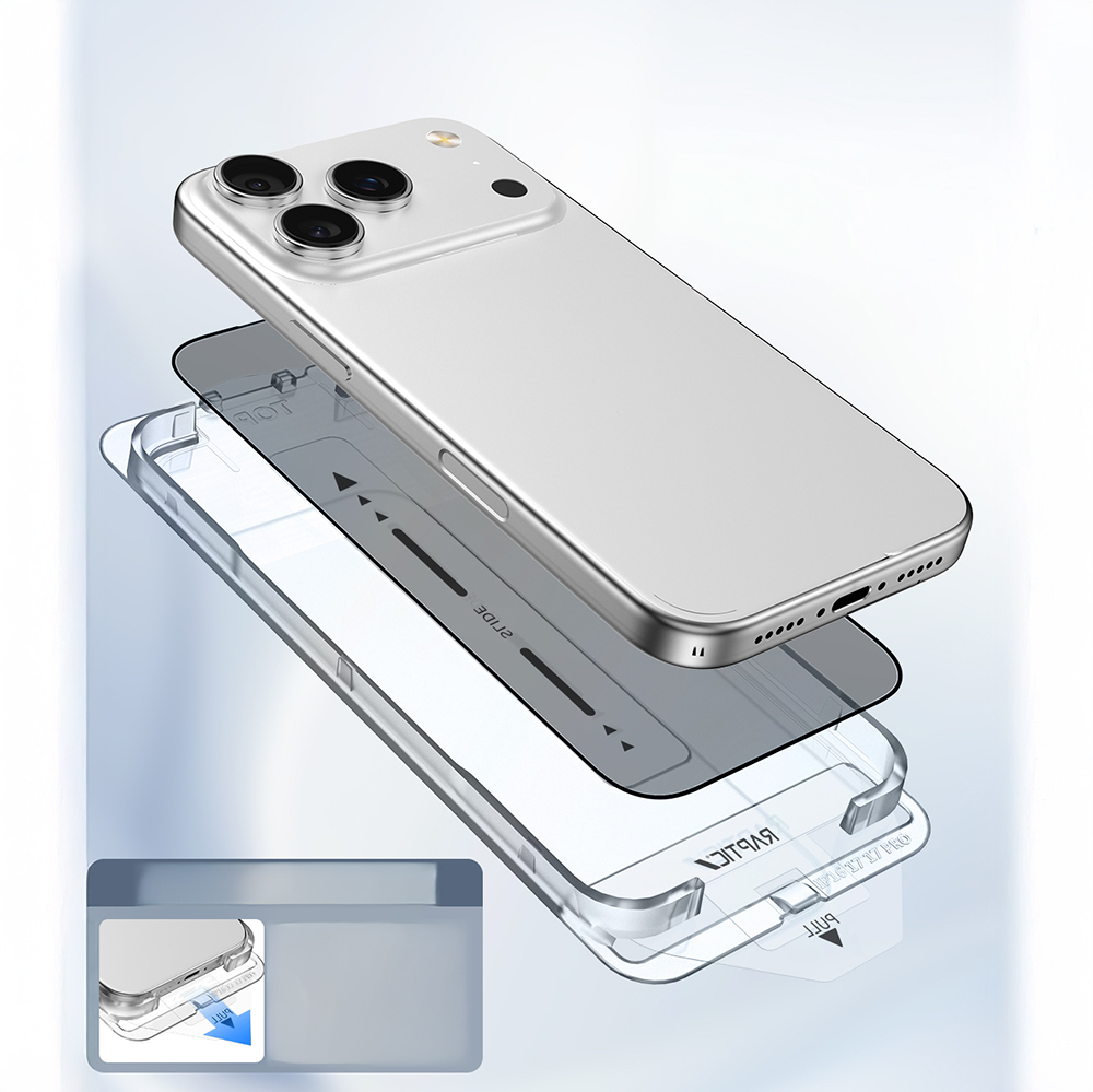 Apple iPhone 17 Pro Raptic Air Glass 2.5D Privacy Ghost Screen Protector 2 Pieces + Easy Application Tool - 12