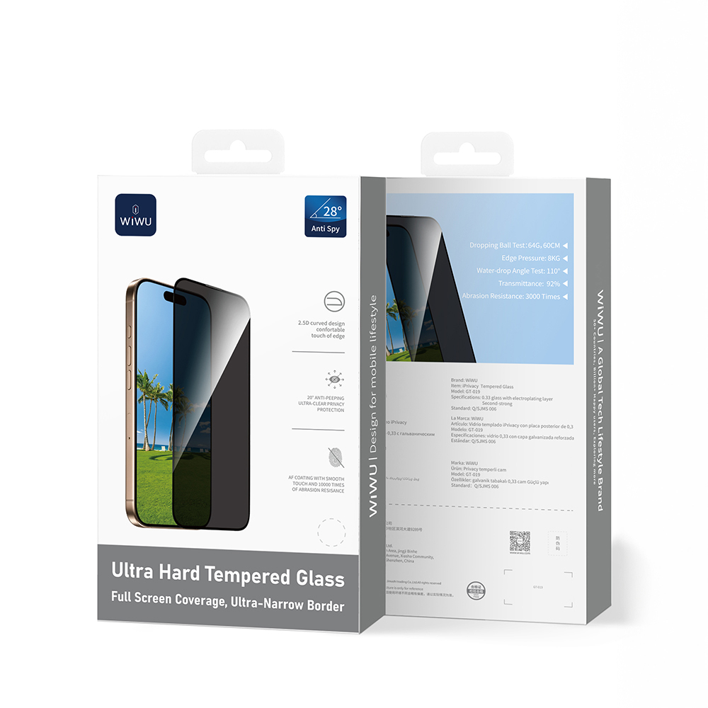 Apple iPhone 17 Pro Wiwu GT-028 iPrivacy Tempered Glass Screen Protector - 4
