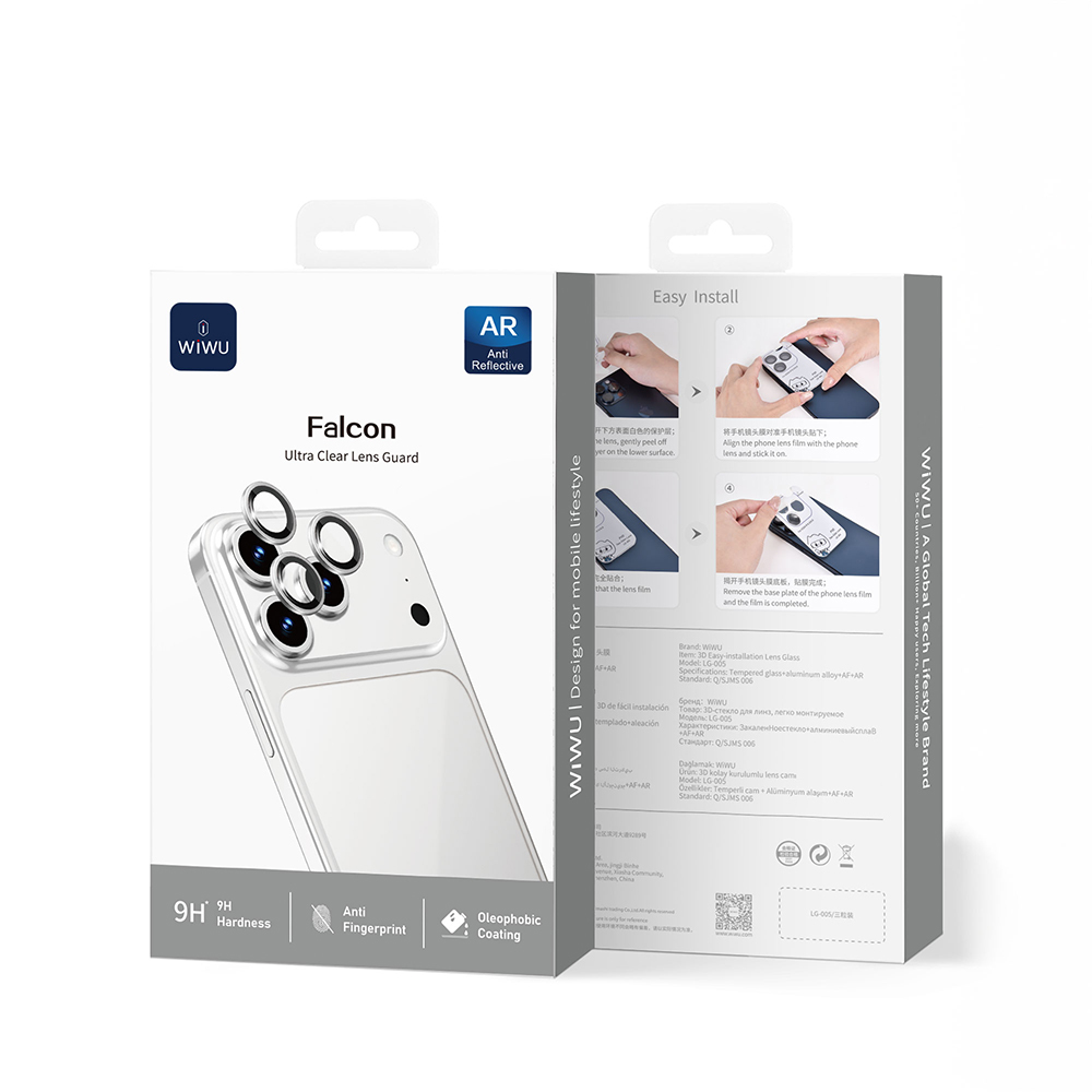 Apple iPhone 17 Pro Wiwu LG-005 Falcon Anti Reflective Çizilmeye Karşı Dayanıklı Safir Kamera Lens Koruyucu - 11
