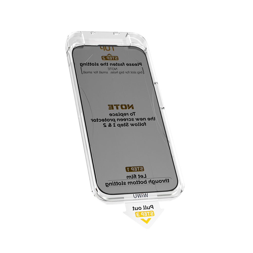 Apple iPhone 17 Pro Wiwu Wi-SQ009 Easy Install iPrivacy 360° Anti-Peep Oleofobik Temperli Cam Ekran Koruyucu + Kolay Uygulama Aparatlı - 3