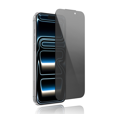 Apple iPhone 17 Pro Youngkit 2.5D Parmak İzi Bırakmayan 0.33mm Privacy Temperli Cam Ekran Koruyucu Siyah