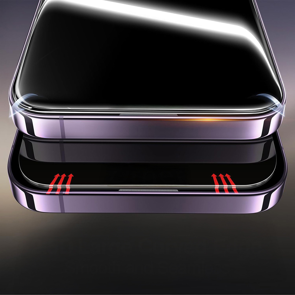 Apple iPhone 17 Pro Zore 2.5D Oliv Privacy Temperli Cam Ekran Koruyucu + Kolay Uygulama Aparatı - 5