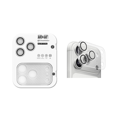 Apple iPhone 17 Pro Zore CL-22 Fingerprint-Resistant Anti-Reflective 2-in-1 Camera Lens Protector Silver