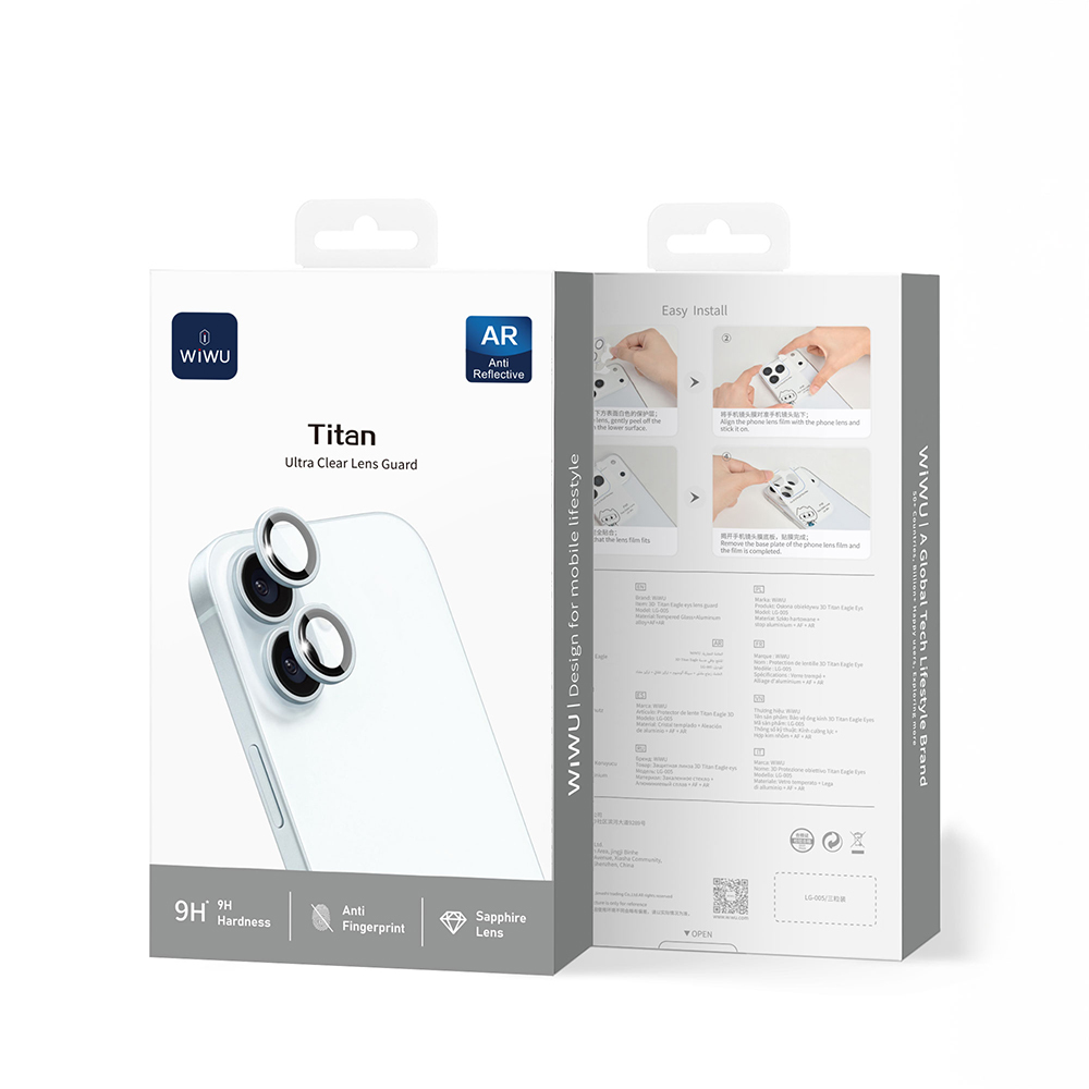 Apple iPhone 17 Wiwu LG-005 Falcon Anti Reflective Çizilmeye Karşı Dayanıklı Safir Kamera Lens Koruyucu - 13