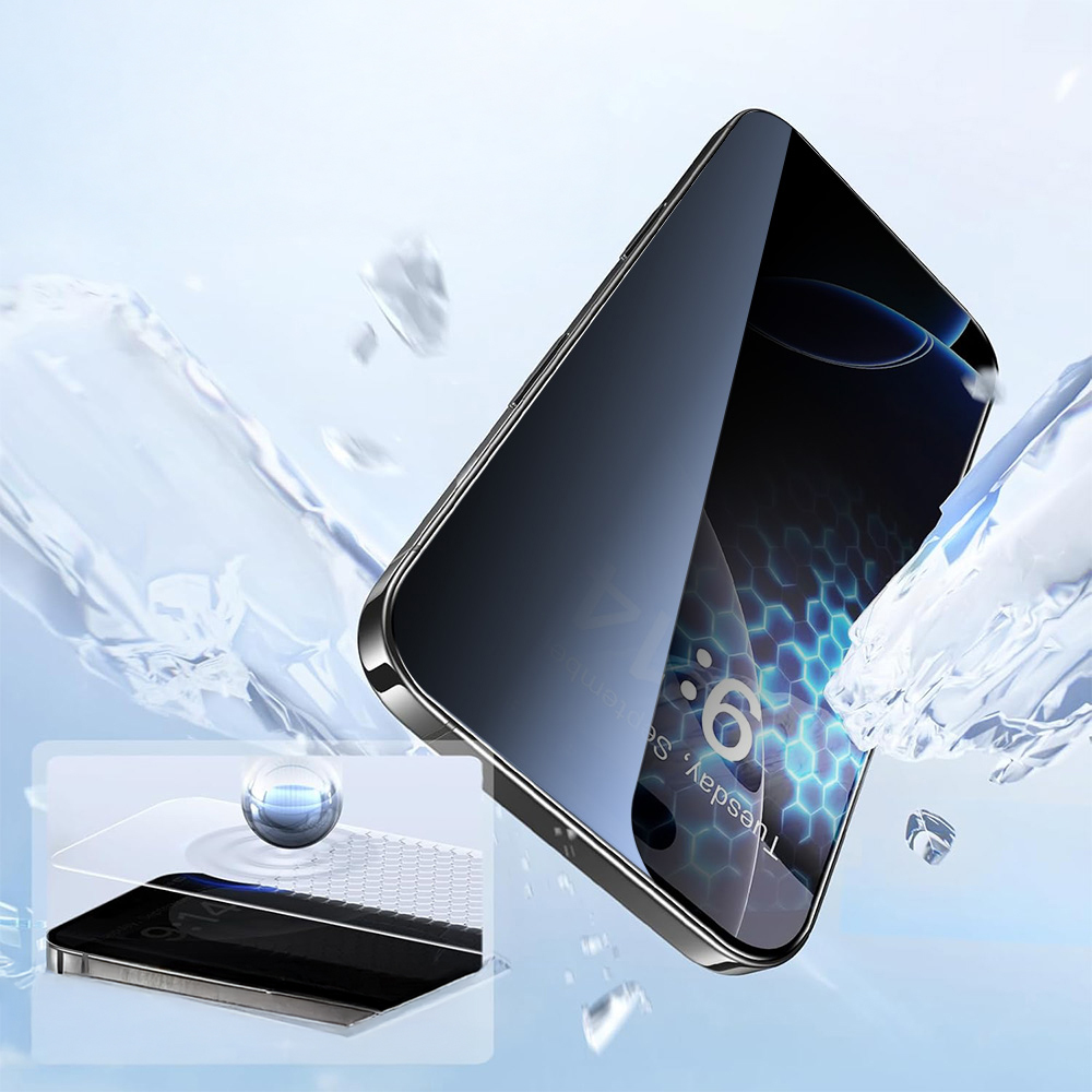 Apple iPhone 17 Zore 2.5D Oliv Privacy Tempered Glass Screen Protector + Easy Application Tool - 9