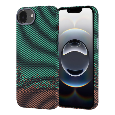 Apple iPhone 17E Case M-safe Charging Enabled Carbon Fiber Look Zore Next Cover Green