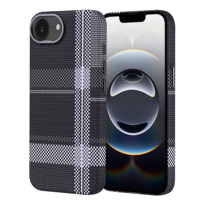 Apple iPhone 17E Case M-safe Charging Enabled Carbon Fiber Look Zore Next Cover Gri-Siyah