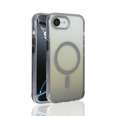Apple iPhone 17E Case M-safe Charging Enabled Transparent Gradient Zore Toros Cover Grey