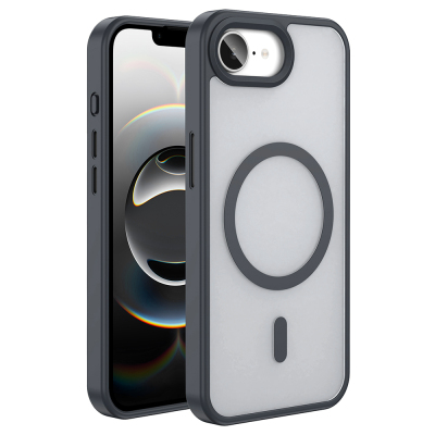 Apple iPhone 17E Case M-safe Charging Feature Matte Back Zore Sio Cover Black