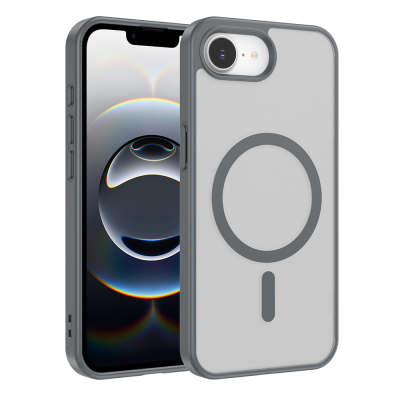 Apple iPhone 17E Case M-safe Charging Feature Zore Ballet Flat Cover Grey