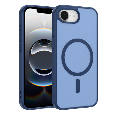 Apple iPhone 17E Case M-safe Charging Feature Zore Ballet Flat Cover Navy blue