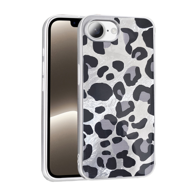 Apple iPhone 17E Case Patterned Zore Mep Cover Gri Leopar