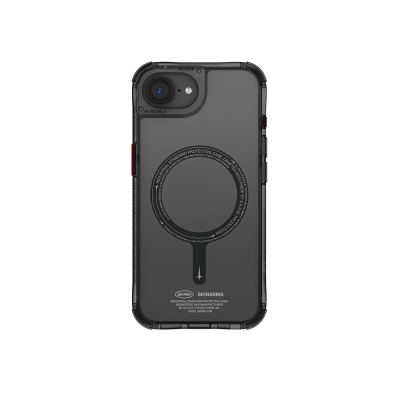 Apple iPhone 17E Case with M-safe Charging Feature, Transparent Airbag Design, Skinarma Saido Cover Black