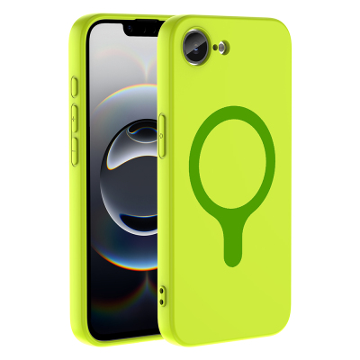 Apple iPhone 17E Case with M-Safe Charging Feature Zore Aris Silicone Cover Green