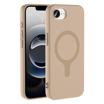 Apple iPhone 17E Case with M-Safe Charging Feature Zore Aris Silicone Cover Cream