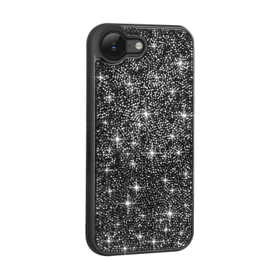 Apple iPhone 17E Case with Sparkling Stone Design Zore Diamond Cover Black