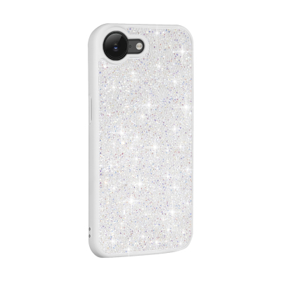 Apple iPhone 17E Case with Sparkling Stone Design Zore Diamond Cover White
