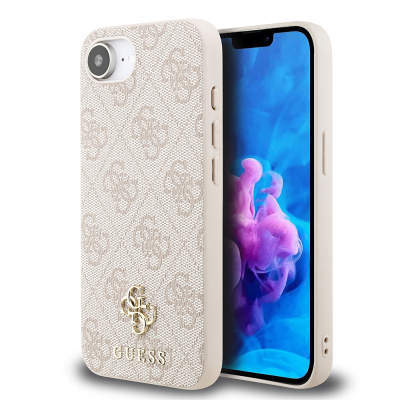 Apple iPhone 17E Kılıf Guess Orjinal Lisanslı M-safe Şarj Özellikli Small 4G Classic Kapak Pembe