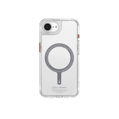 Apple iPhone 17E Kılıf M-safe Şarj Özellikli Şeffaf Airbag Tasarımlı Skinarma Saido Kapak Şeffaf