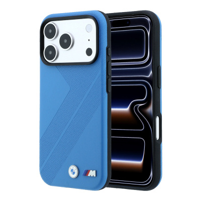 Apple iPhone 18 Pro Case – Genuine Licensed BMW M-Safe (MagSafe Compatible) Cover with M Logo and Tire Tread Pattern Blue