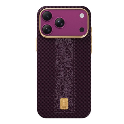 Apple iPhone 18 Pro Case M-safe Charging Enabled Raptic Aramid Skin Rise Series 24K Gold Plated Cover Purple
