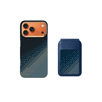 Apple iPhone 18 Pro Case Raptic 2-in-1 Bundle Kit Aramid Skin Serenity Series Card Holder and Cover Navy blue