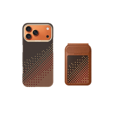 Apple iPhone 18 Pro Case Raptic 2-in-1 Bundle Kit Aramid Skin Serenity Series Card Holder and Cover Brown