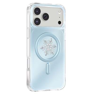 Apple iPhone 18 Pro Case with M-Safe Charging Feature Zore Paris Mova Hard PC Cover Blue