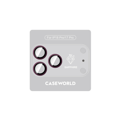 Apple iPhone 18 Pro CaseWorld Alloy Sapphire Safir One-Piece Anti Reflective Safir Kamera Lens Koruyucu Bordo